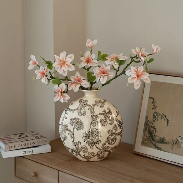Song Dynasty Aesthetic Ink Flower Porcelain Vase Ornaments - Image 2